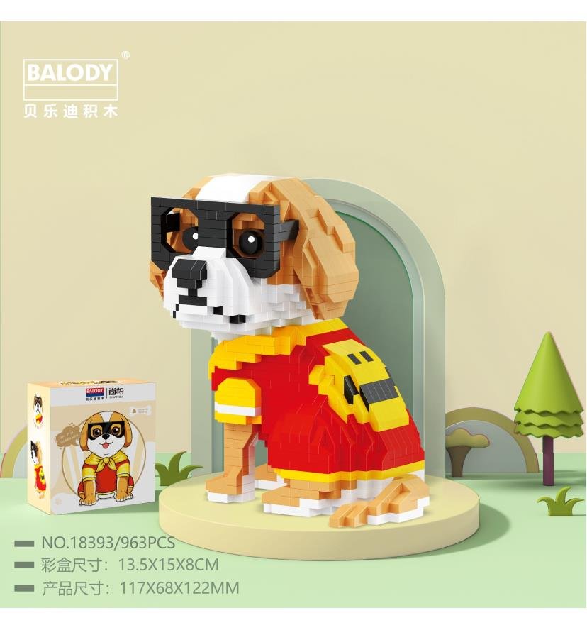 Конструктор «Лабубу (медведь-игрушка)», 963 деталей — детальная 3D-фигурка породистой собаки